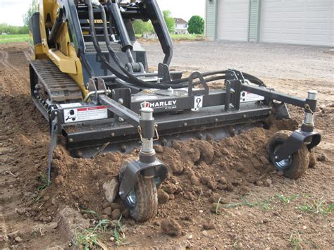 skid steer harley rake|harley rake in use.